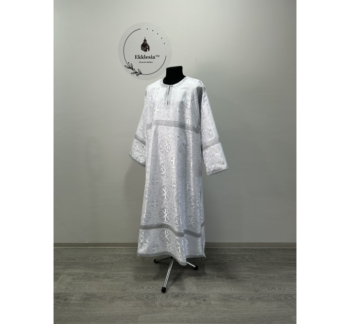 Altar Server Reader Robe in Christmas brocade - Stikharion - Surplice - Rochet