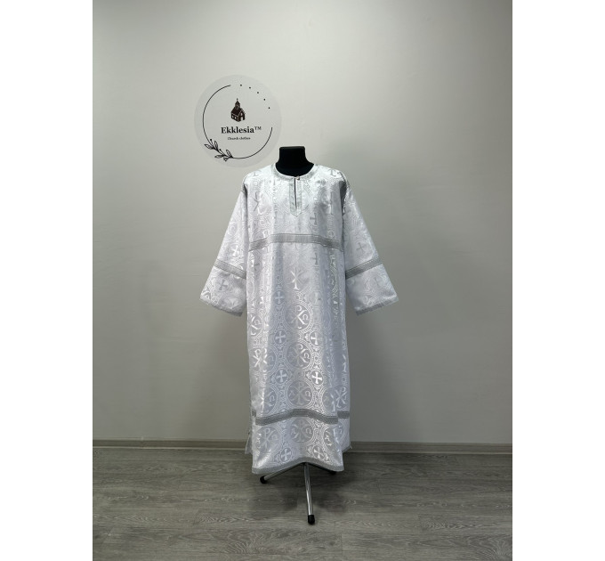 Altar Server Reader Robe in Christmas brocade - Stikharion - Surplice - Rochet