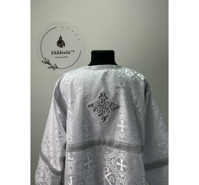 Altar Server Reader Robe in Christmas brocade - Stikharion - Surplice - Rochet