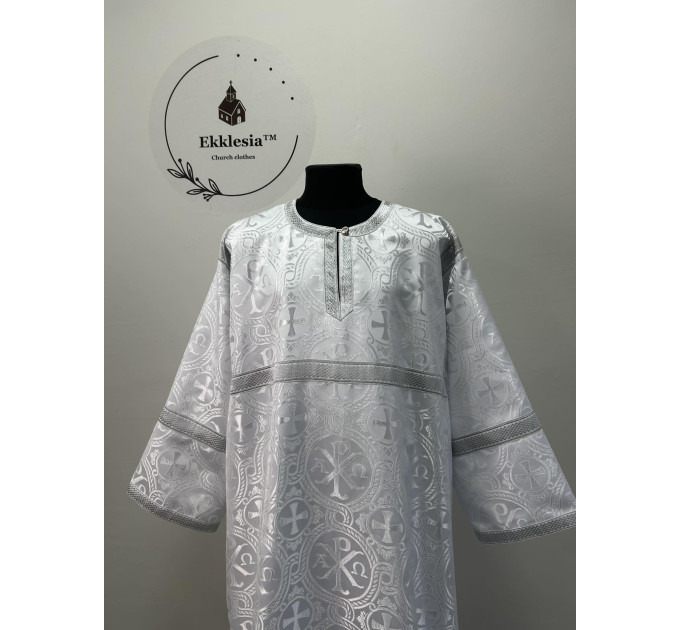 Altar Server Reader Robe in Christmas brocade - Stikharion - Surplice - Rochet