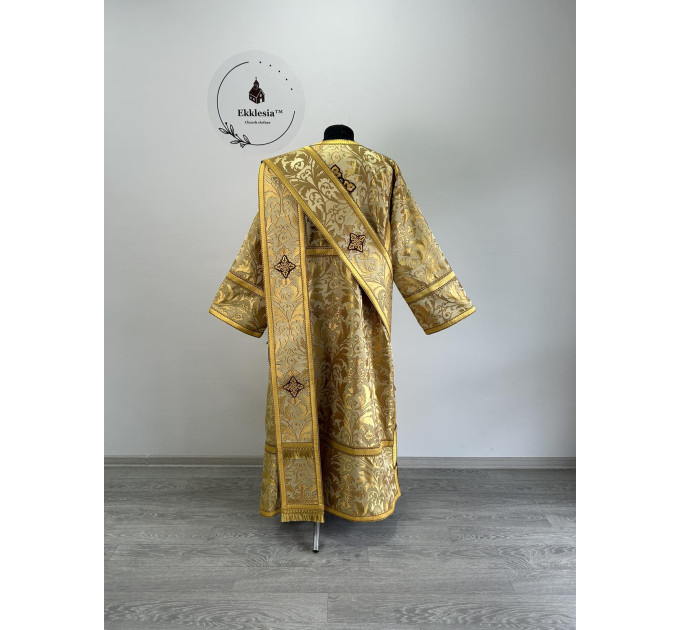 Brocade vestment for deacon - Stichar and double orar in gold silk brocade