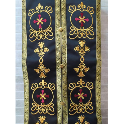 Embroidered Stole and cuffs in satin - Communion set - Priest's set - Orthodox set