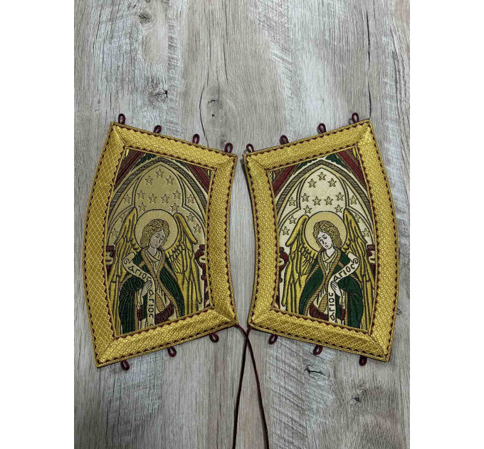 Priest's cuffs in metallic angels brocade