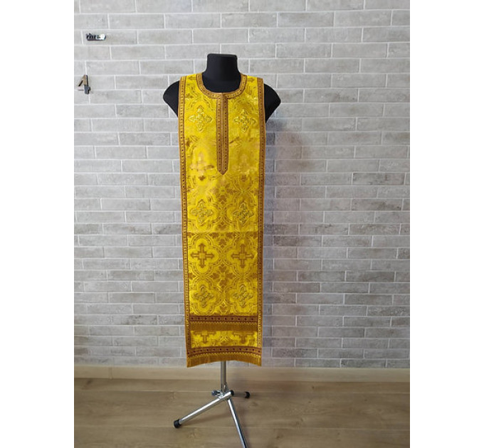 Orthodox set of stole and cuffs in brocade - Priest's communion set - Gift idea