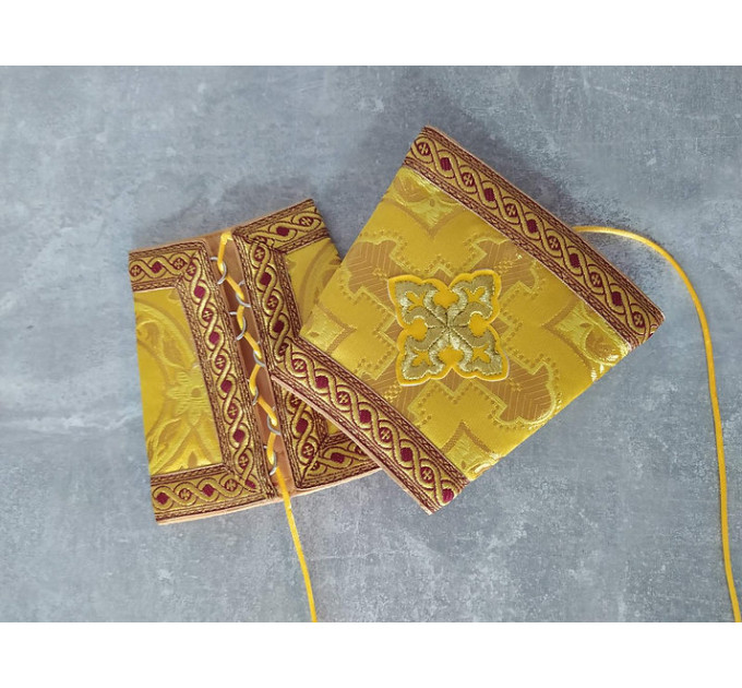 Orthodox set of stole and cuffs in brocade - Priest's communion set - Gift idea