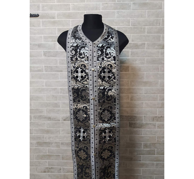 Elegant stole and cuffs in brocade - Priest's communion set - Orthodox clothes