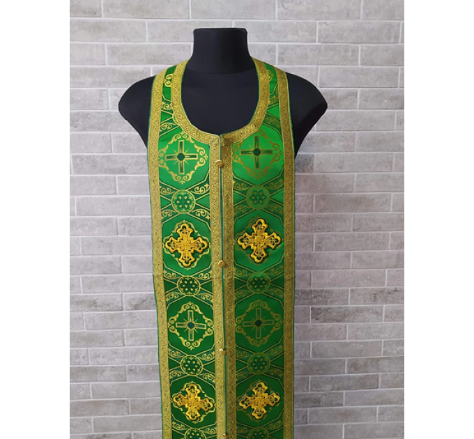 Communion set in brocade - Stole and cuffs - Priest's set - Orthodox stole