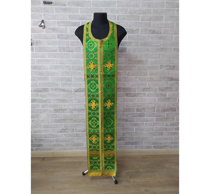 Communion set in brocade - Stole and cuffs - Priest's set - Orthodox stole