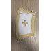 Simple priest's stole and cuffs - White communion set - Orthodox plain set