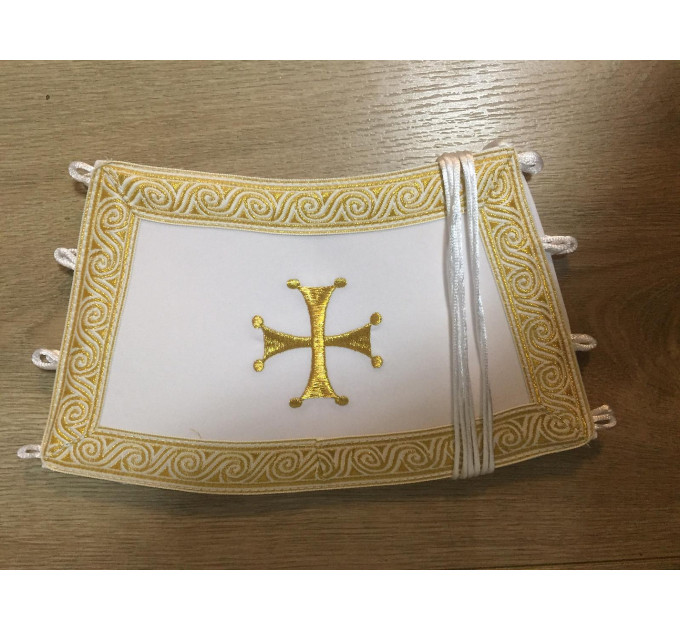 Navy blue embroidered communion set - Stole and cuffs - Priest's set