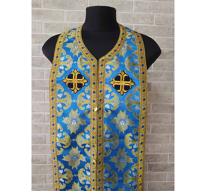 Orthodox stole and cuffs in brocade - Priest's communion set - Gift idea