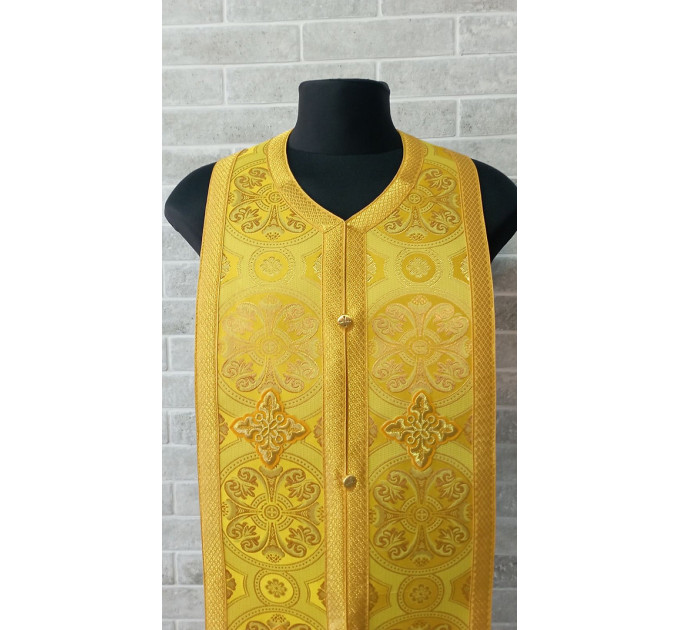 Orthodox red stole and cuffs in brocade - Priest's communion set - Gift idea