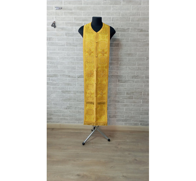 Orthodox red stole and cuffs in brocade - Priest's communion set - Gift idea