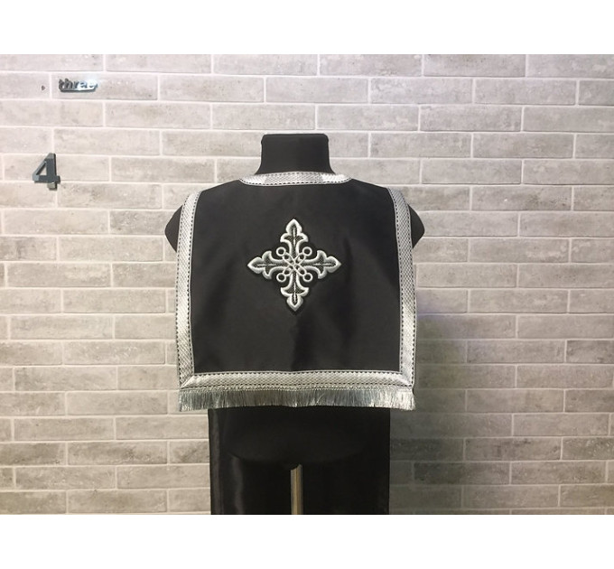 Coptic style epitrachilus - Coptic Stole in satin - Coptic epitrachil