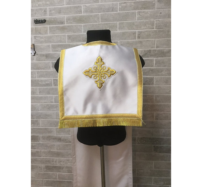 Coptic style epitrachilus - Coptic Stole in satin - Coptic epitrachil