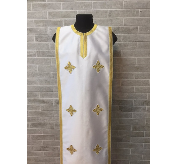 Coptic style epitrachilus - Coptic Stole in satin - Coptic epitrachil
