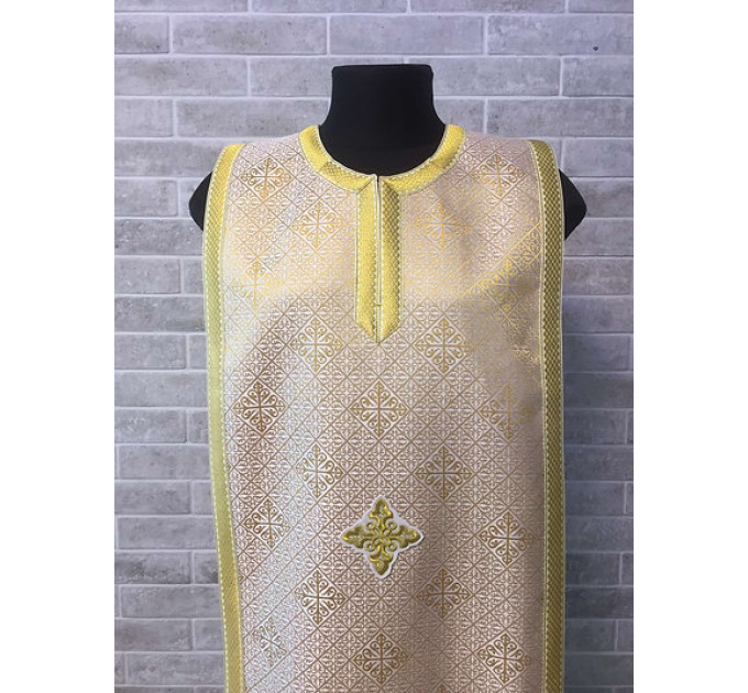 Coptic style epitrachilus in brocade fabric - Coptic Stole in silk - Coptic