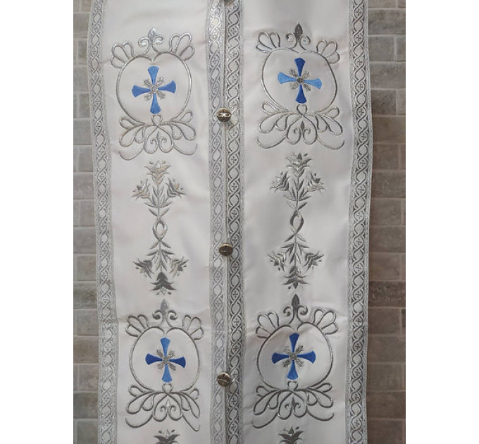 Embroidered stole in gabardine - Priest's communion set - Orthodox cloth set