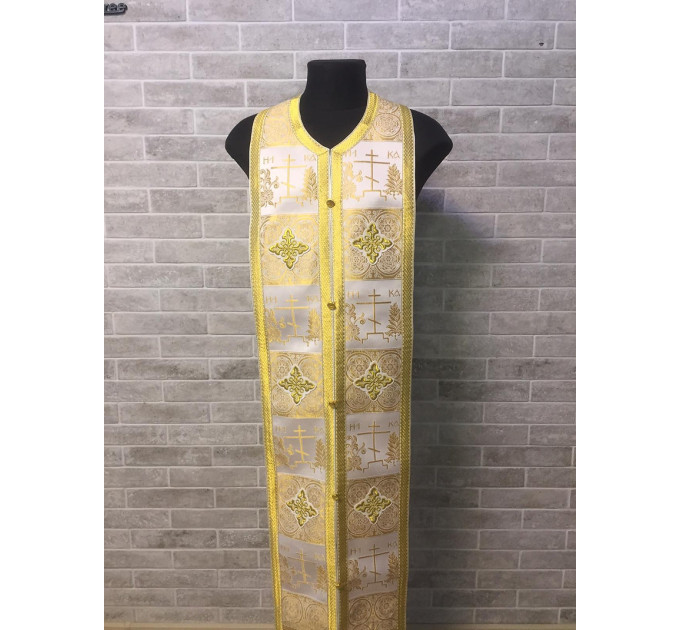 Stole and cuffs in brocade - Priest's communion set - Orthodox church set