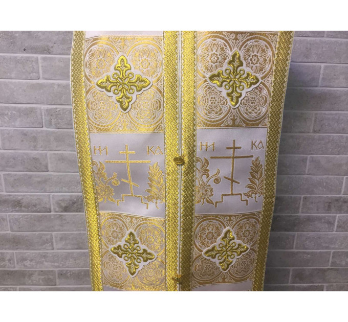 Stole and cuffs in brocade - Priest's communion set - Orthodox church set