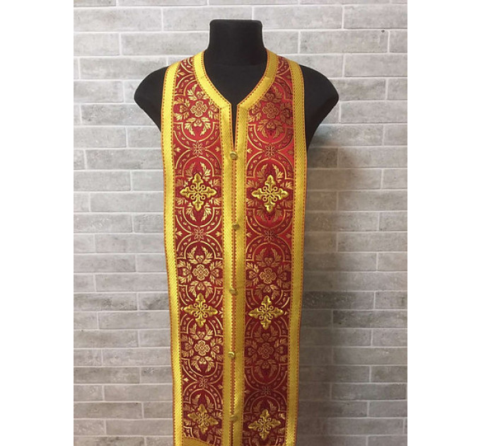 Stole and cuffs in rich brocade - Priest's communion set - Orthodox church set