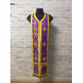 Violet brocade priest set of stole and cuffs - Communion set - Orthodox set