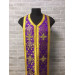 Violet brocade priest set of stole and cuffs - Communion set - Orthodox set