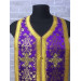 Violet brocade priest set of stole and cuffs - Communion set - Orthodox set