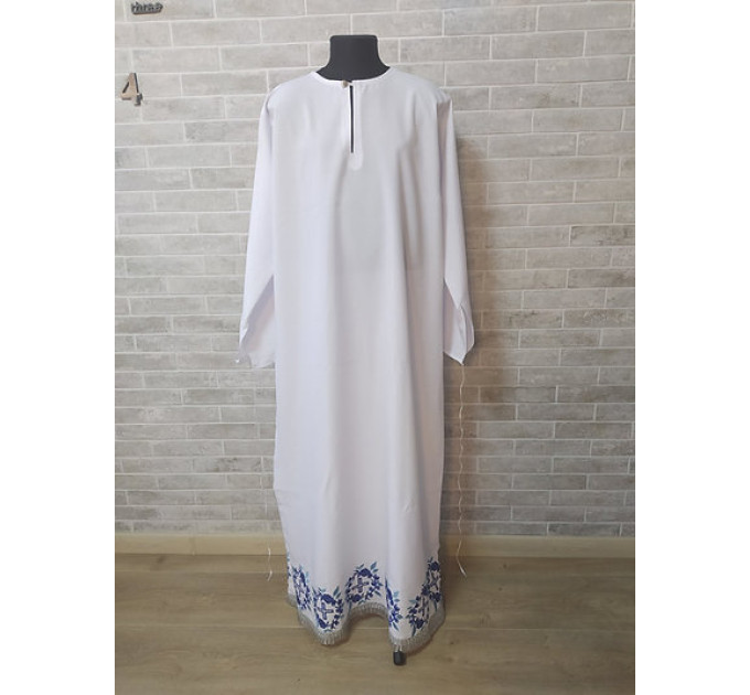 Embroidered pydryznik with a blue floral print - Stichar - Priest podriznik
