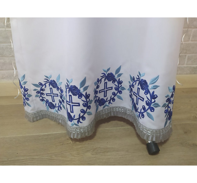 Embroidered pydryznik with a blue floral print - Stichar - Priest podriznik