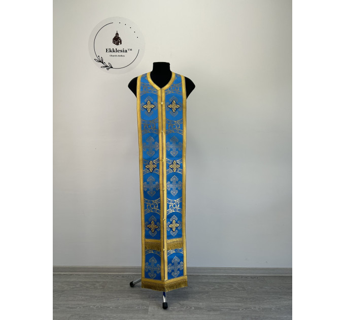 Cuffs and stole in brocade - Priest's communion set - Orthodox church priest's epitrachil