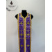 Orthodox stole and cuffs in Greek brocade - Yellow communion set for priests