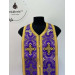 Orthodox stole and cuffs in Greek brocade - Yellow communion set for priests