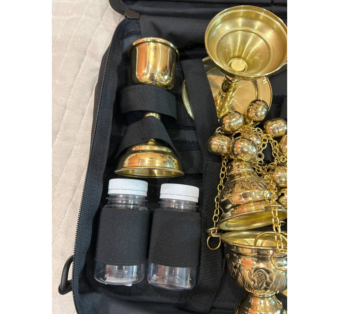 Liturgical travel communion set, priest's set for traveling, priests communion bowl