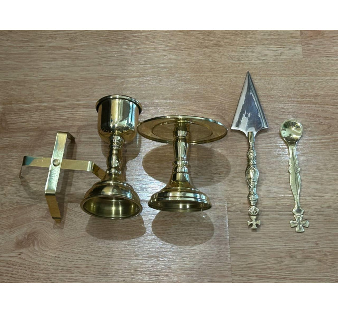 Liturgical travel communion set, priest's set for traveling, priests communion bowl