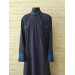 Dark Blue Embroidered Orthodox cassock - St. Petersburg style cassock in linen-gabardine - Cassock - Inner cassock - Undercassock