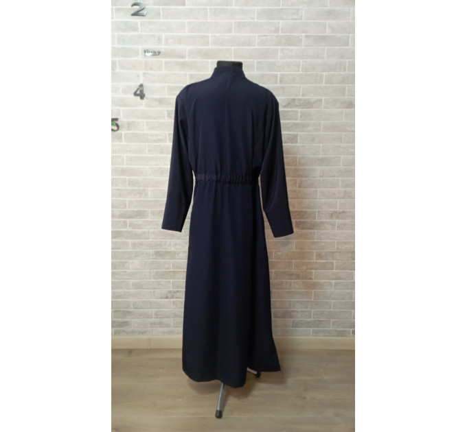 Greek style cassock without decorative embroidery - Orthodox cassock in dark blue - Inner cassock - Orthodox cassock