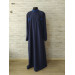 Dark Blue Embroidered Orthodox cassock - St. Petersburg style cassock in linen-gabardine - Cassock - Inner cassock - Undercassock