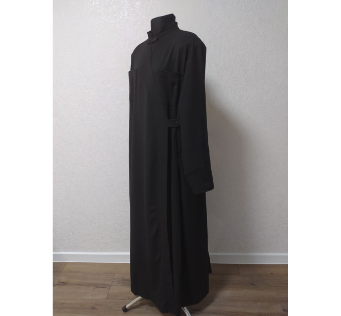 Winter cassock made of half-wool - Black cassock in half-wool - Warm orthodox ondercassock - Winter innercassock
