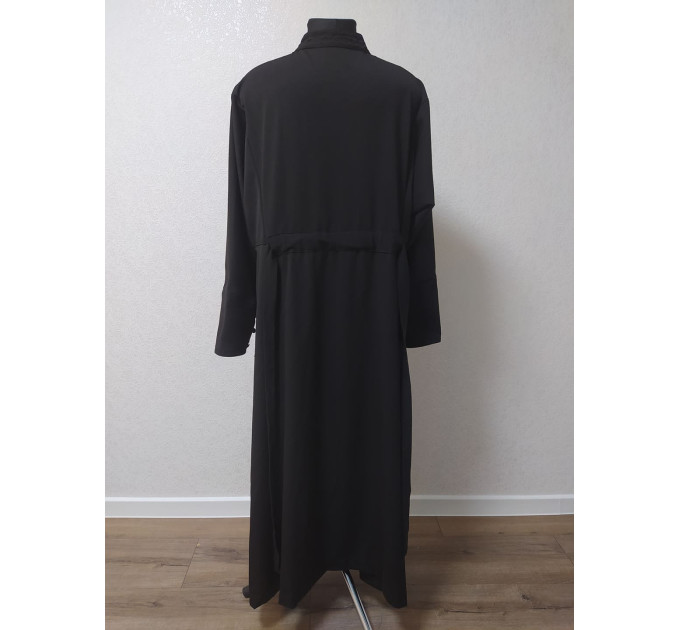 Winter cassock made of half-wool - Black cassock in half-wool - Warm orthodox ondercassock - Winter innercassock