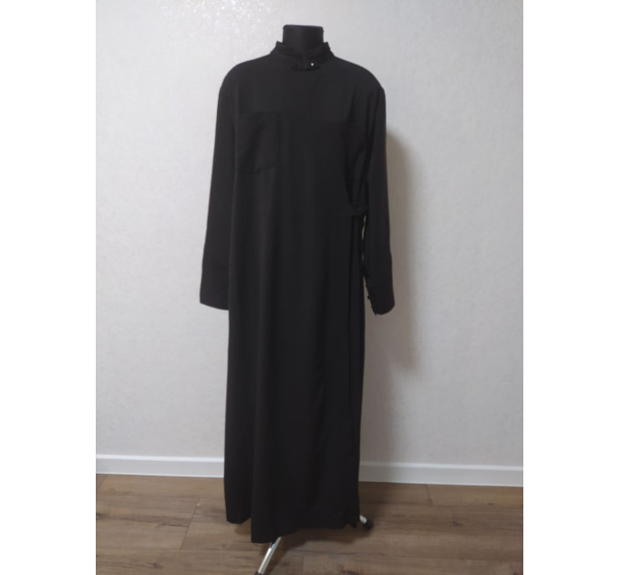 Winter cassock made of half-wool - Black cassock in half-wool - Warm orthodox ondercassock - Winter innercassock