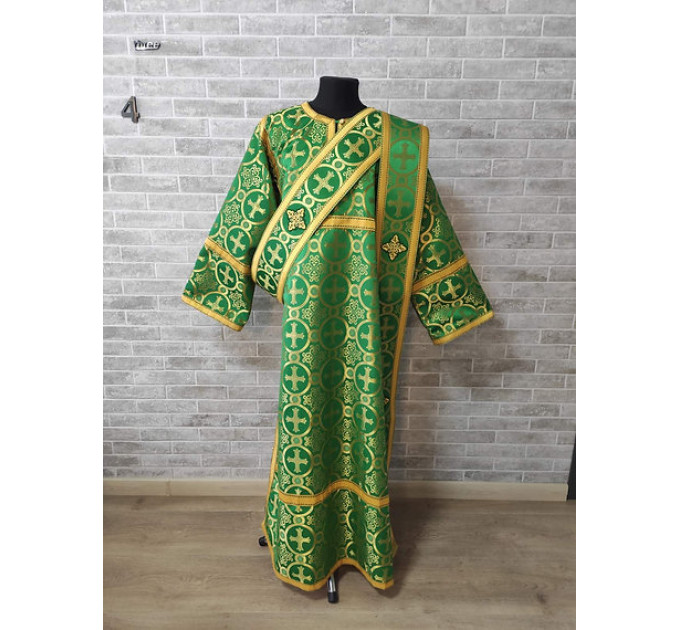 Brocade vestment for deacon - Stichar and double orar in gold silk brocade