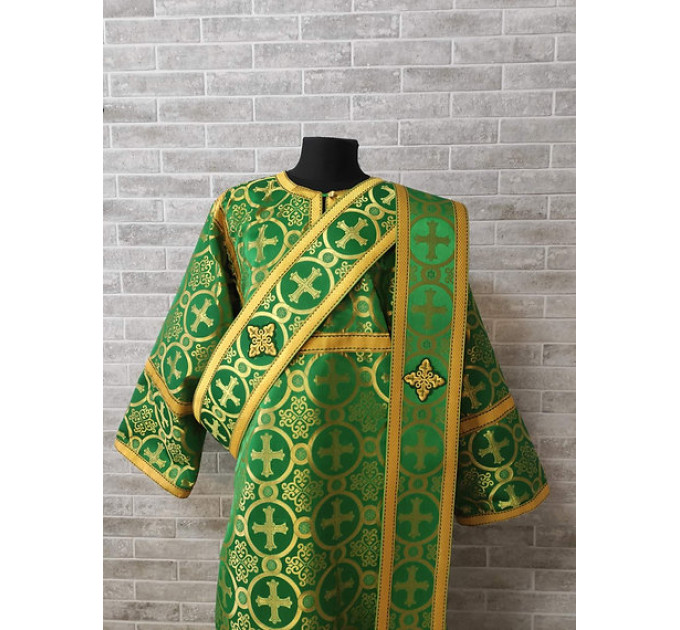 Brocade vestment for deacon - Stichar and double orar in gold silk brocade