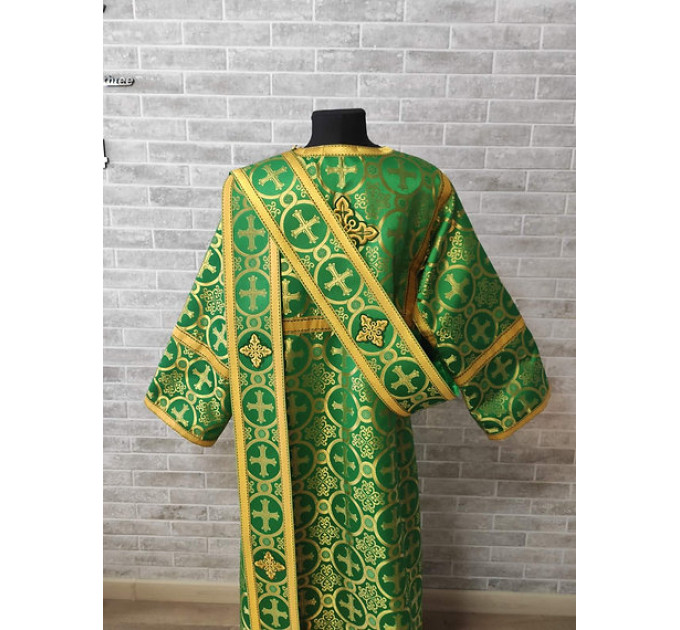 Brocade vestment for deacon - Stichar and double orar in gold silk brocade