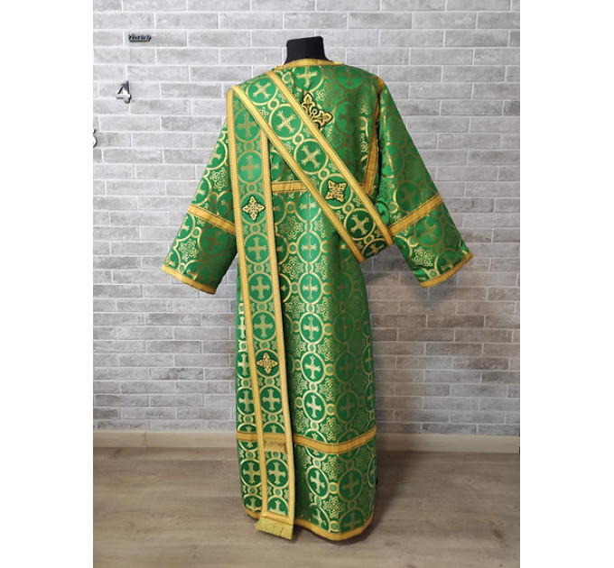 Brocade vestment for deacon - Stichar and double orar in gold silk brocade