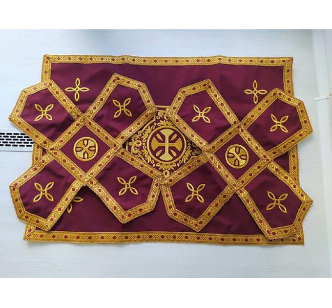 Embroidered Chalice Covers in gabardine/ satin / velvet - Aer and chalice veil