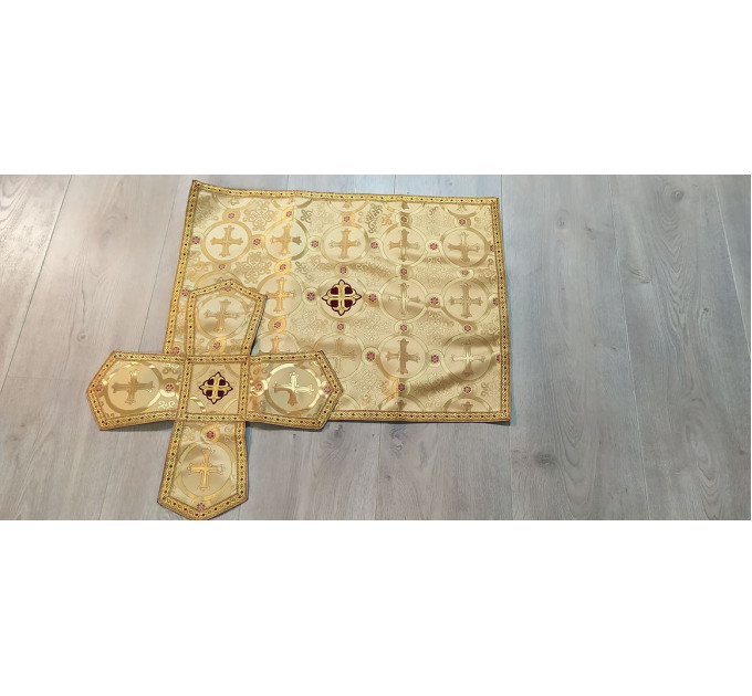 Orthodox Chalice Covers from greek brocade - Aer and chalice veil set altar