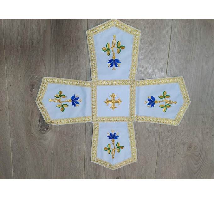 Orthodox Embroidered Chalice Covers from greek brocade - Aer, chalice veil set