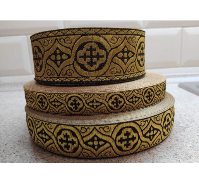 Pavlovsky Church galoon 2,5cm (1") 3,8 cm (1,5") 5 cm (2") - Church galoon - Liturgical Galloon trim - ribbon