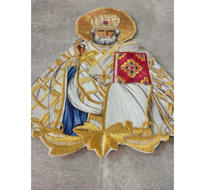 Saint Nicholas application - Liturgical embroidered vestment appliques patch